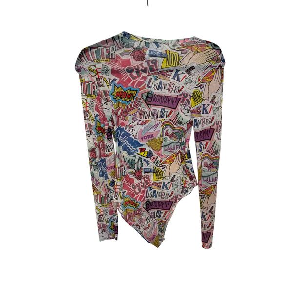 Love Kitten Forever 21 Collab Graphic Streetwear NYC Bodysuit Y2K Fashion Week S - Picture 5 of 5